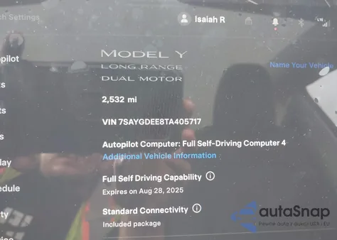 2026 Tesla Model Y Long Range Dual Motor All-Wheel Drive/Long Range Launch Series из США, поврежденный, VIN 7SAYGDEE8TA405717